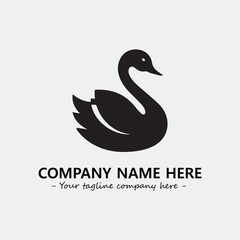 Swan Silhouette Logo Company Design Illustration Vector Graphic Image