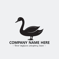 Swan Silhouette Logo Company Design Illustration Vector Graphic Image