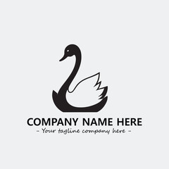 Swan Silhouette Logo Company Design Illustration Vector Graphic Image