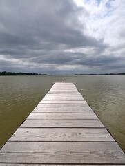 Fototapeta premium wooden pier on the lake