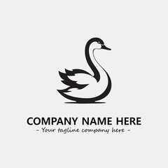 Swan Silhouette Logo Company Design Illustration Vector Graphic Image