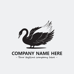 Obraz premium Swan Silhouette Logo Company Design Illustration Vector Graphic Image