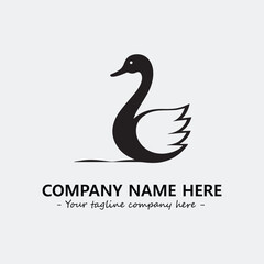 Swan Silhouette Logo Company Design Illustration Vector Graphic Image