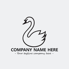 Swan Silhouette Logo Company Design Illustration Vector Graphic Image