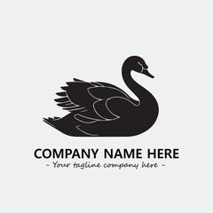 Swan Silhouette Logo Company Design Illustration Vector Graphic Image