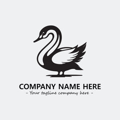 Swan Silhouette Logo Company Design Illustration Vector Graphic Image