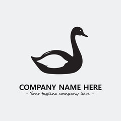 Swan Silhouette Logo Company Design Illustration Vector Graphic Image
