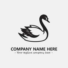 Swan Silhouette Logo Company Design Illustration Vector Graphic Image