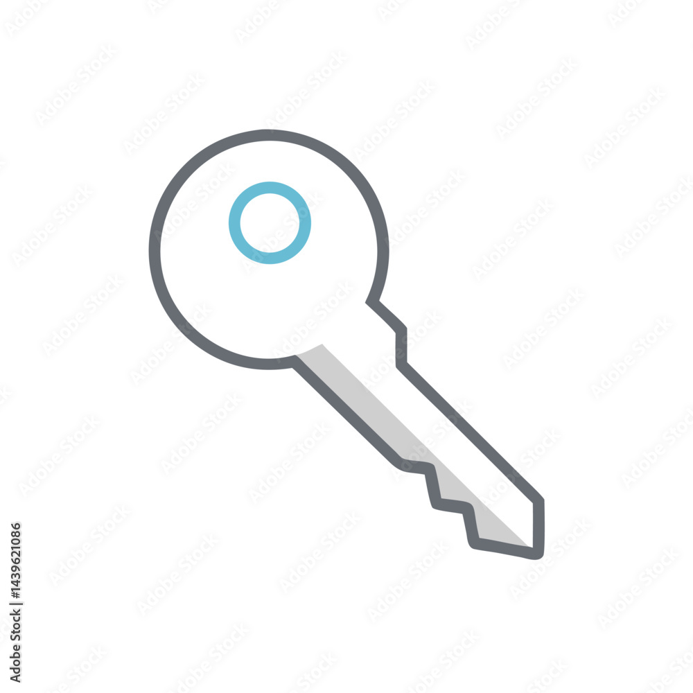Poster key access or key security on white background for web and graphic design