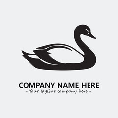 Swan Silhouette Logo Company Design Illustration Vector Graphic Image