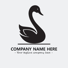 Swan Silhouette Logo Company Design Illustration Vector Graphic Image