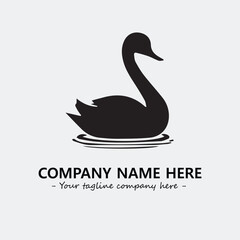 Swan Silhouette Logo Company Design Illustration Vector Graphic Image