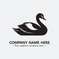 Swan Silhouette Logo Company Design Illustration Vector Graphic Image