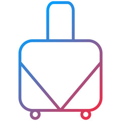Suitcase Line Icon Style