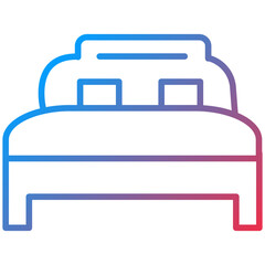 Double Bed Line Icon Style