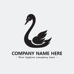 Swan Silhouette Logo Company Design Illustration Vector Graphic Image