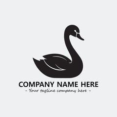 Swan Silhouette Logo Company Design Illustration Vector Graphic Image
