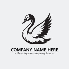 Swan Silhouette Logo Company Design Illustration Vector Graphic Image