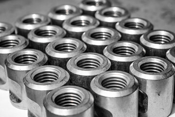 Steel Nuts Array Machined Metal Precision