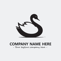 Swan Silhouette Logo Company Design Illustration Vector Graphic Image
