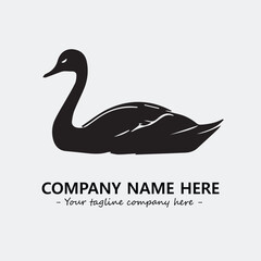 Swan Silhouette Logo Company Design Illustration Vector Graphic Image