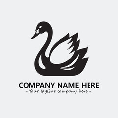 Swan Silhouette Logo Company Design Illustration Vector Graphic Image