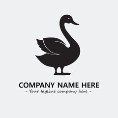 Swan Silhouette Logo Company Design Illustration Vector Graphic Image