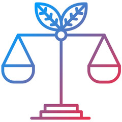 Environmental Law Line Icon Style