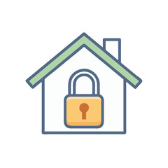 Obraz premium locked house home security on white background for web and graphic design