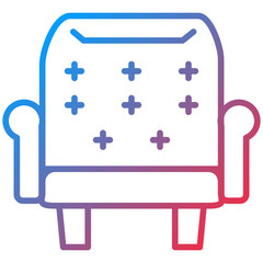 Sofa Line Icon Style