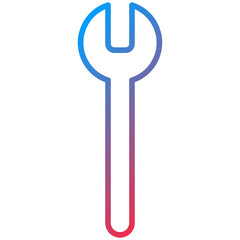 Wrench Line Icon Style