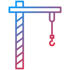 Crane Line Icon Style