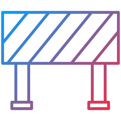 Road Barrier Line Icon Style