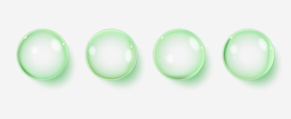 Transparent green liquid bubbles.