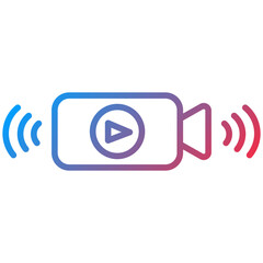 Live Stream Line Icon Style