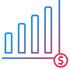 Business Growth Line Icon Style