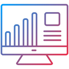 Online Report Line Icon Style