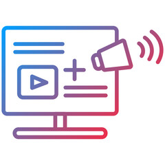 Fototapeta premium Digital Marketing Line Icon Style