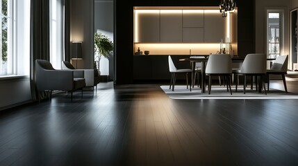 Interior elegance sleek furniture dark wood
