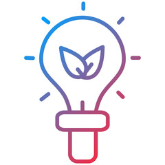 Eco Bulb Line Icon Style