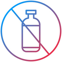 No Plastic Bottles Line Icon Style
