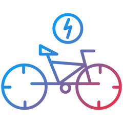 Electric Bicycle Line Icon Style
