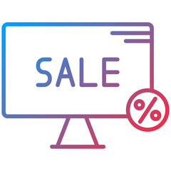 Online Sale Line Icon Style