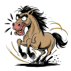 Funny horse cartoon vector illustration

