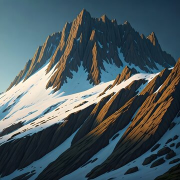 Mount Halgurd Snowy Slopes and Rugged Peaks of Iraq