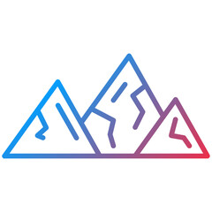 Mountains Line Icon Style
