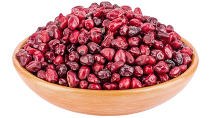 Bowl of Dried Dates Displayed on a Transparent Background Capturing Their Natural Richness