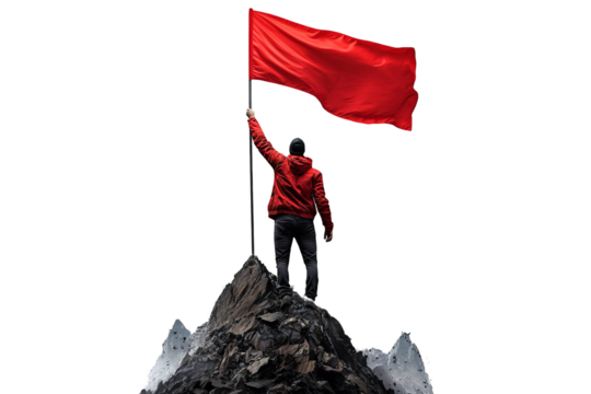 "Victory at the Summit: Conquering New Heights with Red Flag"