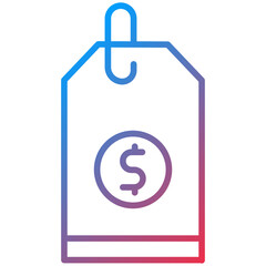Price Tag Line Icon Style
