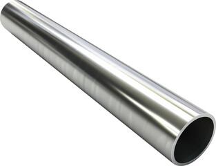 Shiny metallic pipe on white background